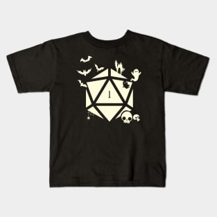 Spooky Polyhedral D20 Dice Critical Fail Halloween Kids T-Shirt